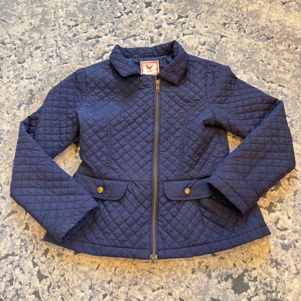 Navy Quilted Kids Puffer Jacket